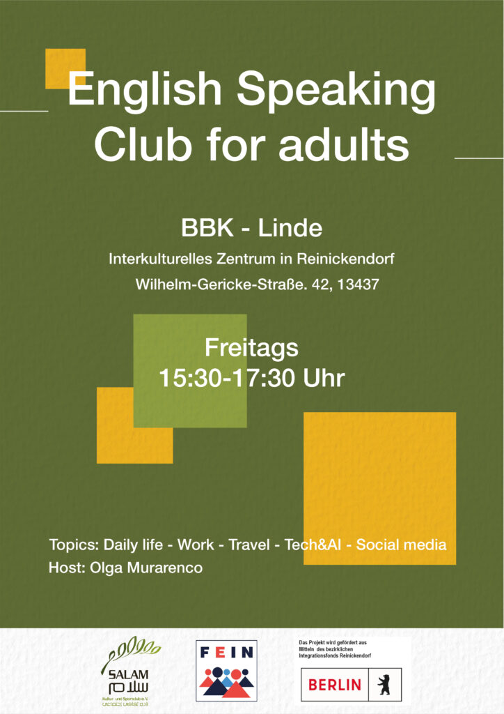 Einladung zum English Speaking Club